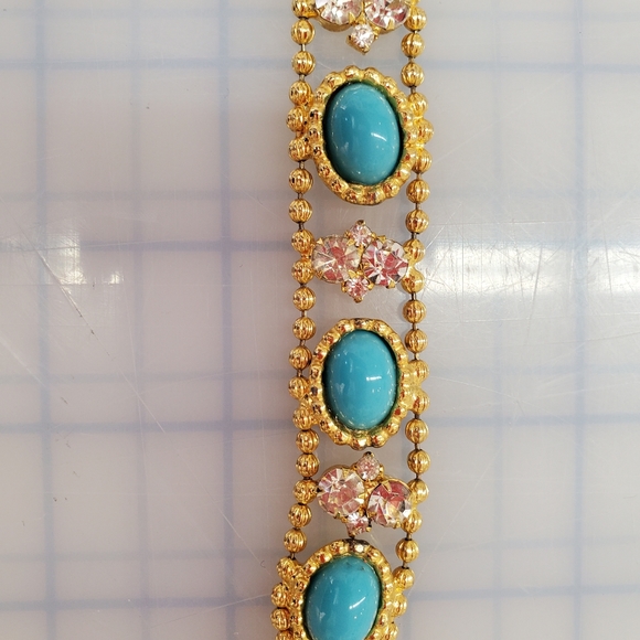 Vintage  KJL   RARE Turquoise Gold Belt/pendent - Picture 4 of 12